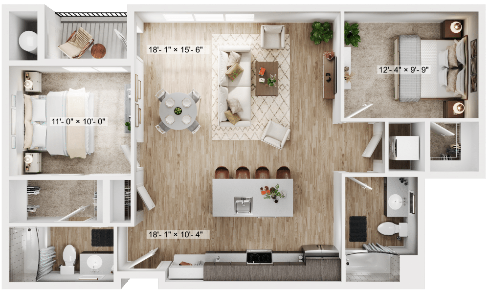 Floor Plans | 1, 2 & 3 Bedroom Apartments Aurora, CO | Claro